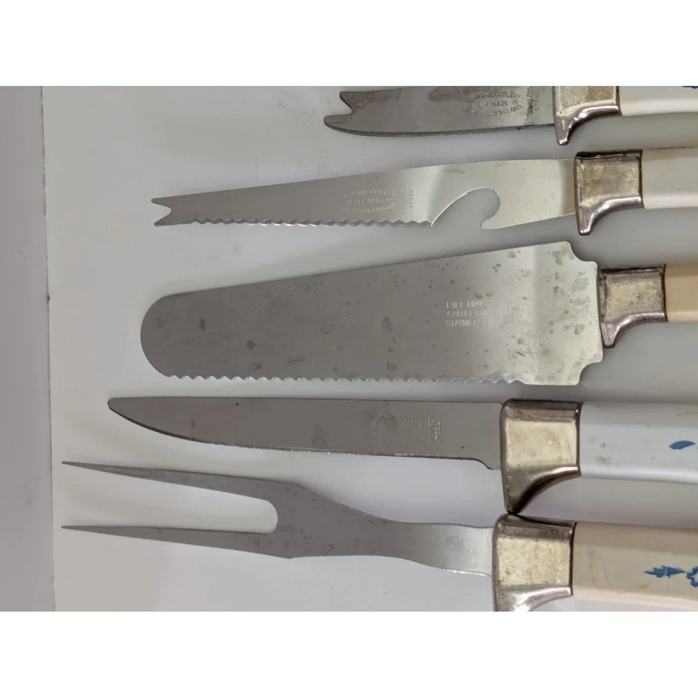 Vintage Lifetime Cutlery Corn Flower 9pc Set Sheffield Stainless Serveware